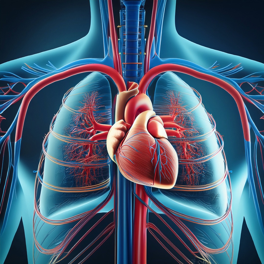 Human heart and lungs