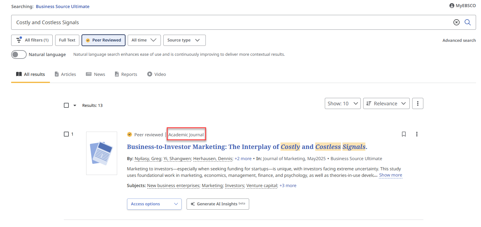 EBSCOhost_Scholarly (Peer Reviewed) Journals Search Result