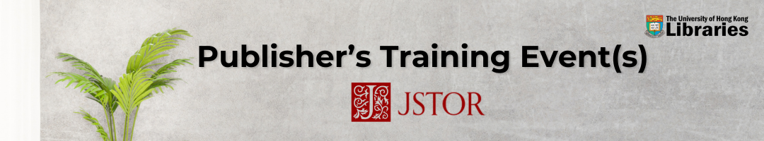 Publishers’ Training Events_JSTOR