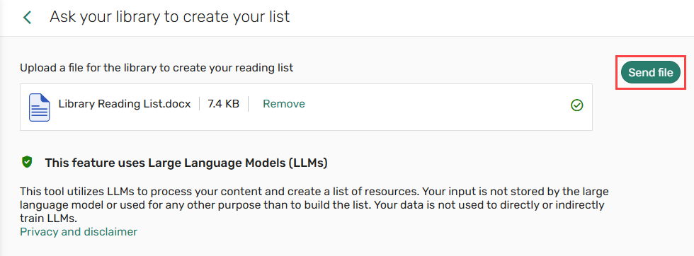 Sending course file for processing