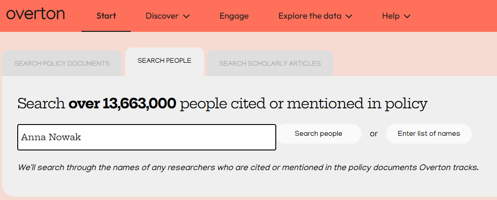 Screenshot of Overton. Second tab: "Search People" selected