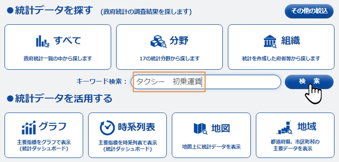 A. キーワードから探す - 統計情報の探し方：論の根拠や裏付けに