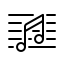 icon of a quarter note placed in front of five horizontal lines