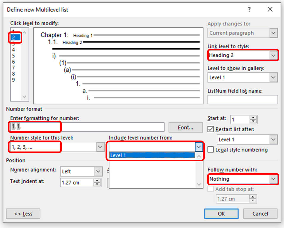 Multilevel lists - Microsoft Word Formatting for Graduate Researchers ...