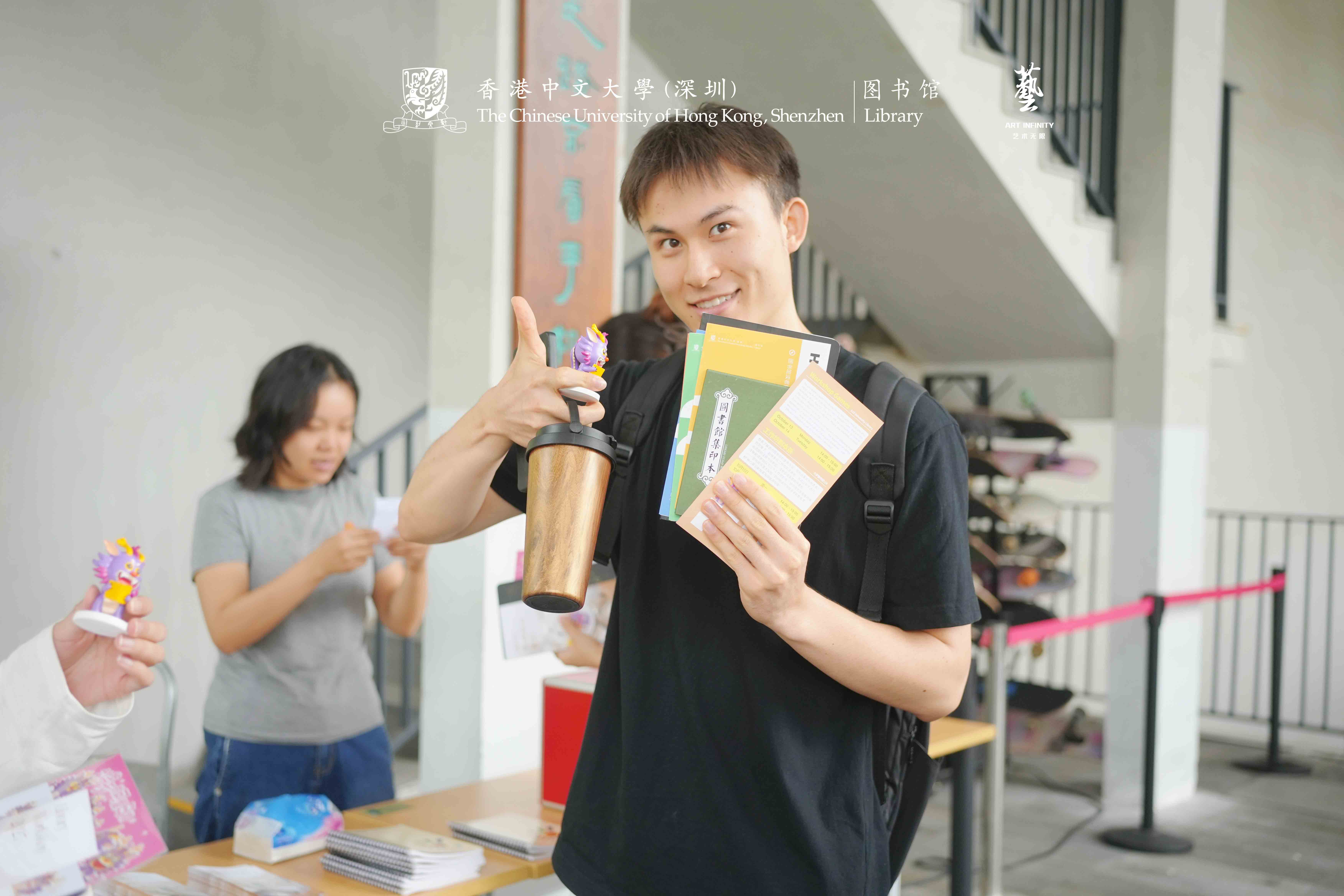 Students with complete merchandise sets