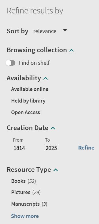 Filters in the SLV catalogue