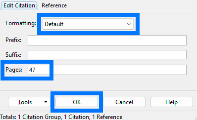 editing an endnote citation in Word