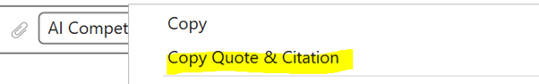 Copy Quote & Citation in PDF document viewer in EndNote