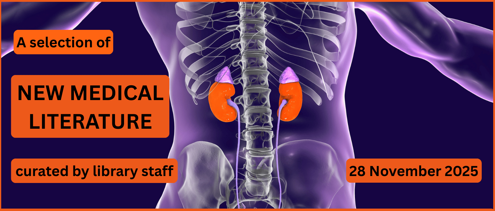 new medical literature purple and orange