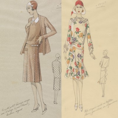 Two women in stylish 1930s dress