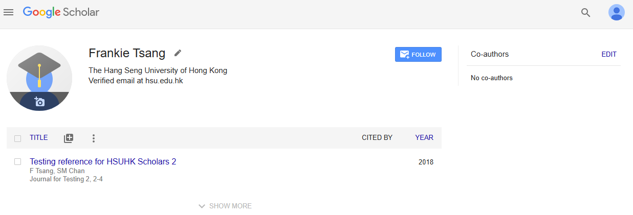 google scholar profile ready