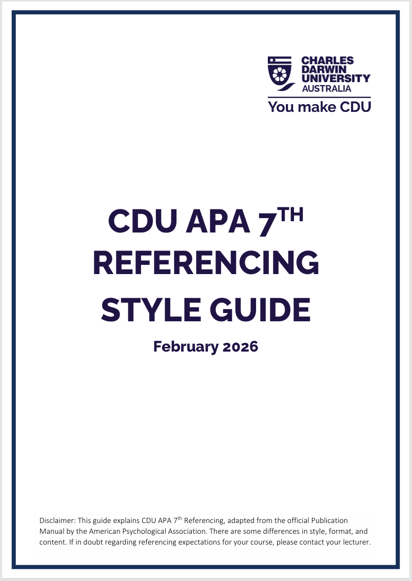 Home - CDU APA Referencing - Subject guides at Charles Darwin University