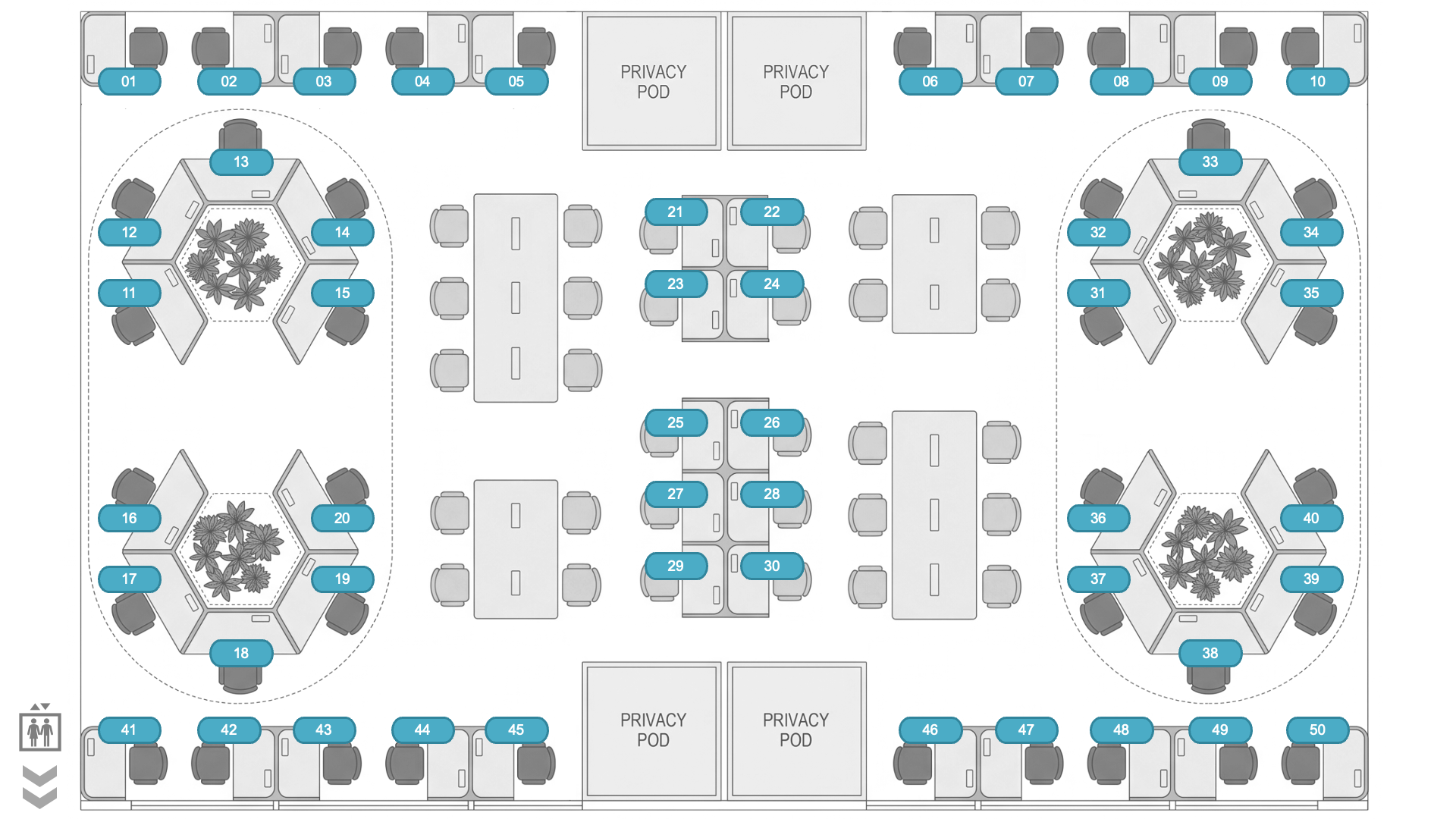 Floorplan for L4 Quiet Area seat reservation