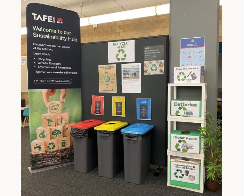 Orange TAFE Library Sustainability Hub recycling