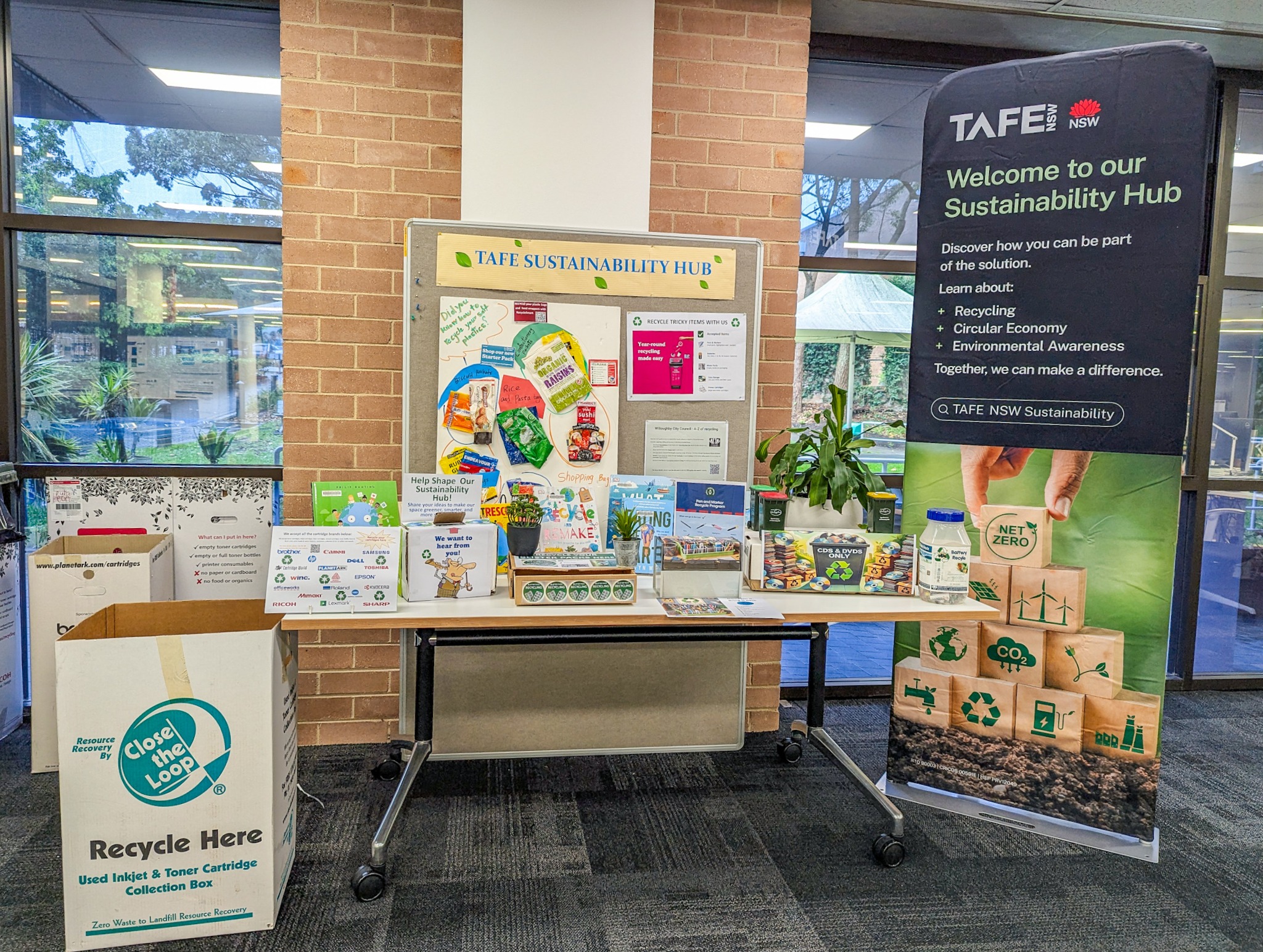 St Leonards Sustainability Hub display