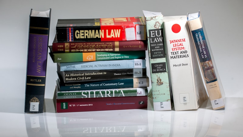 Photo of a stack of law books