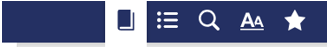 Book icon in the menu at the top right corner of the ProQuest reader