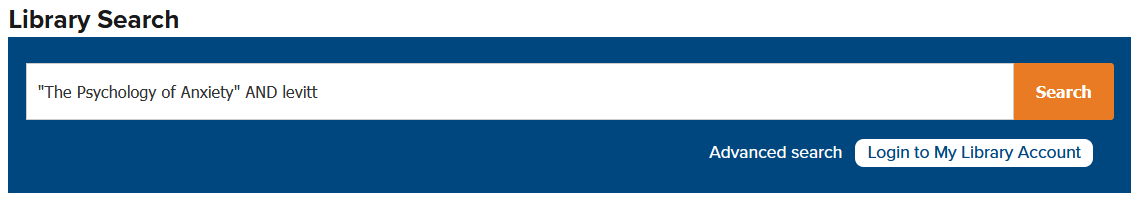 Finding a book or ebook - Using the Library Search - Library guides at QUT
