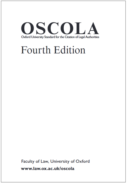 OSCOLA (4th Edn)