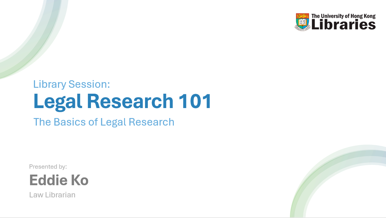 Video - The Basics of Legal Research