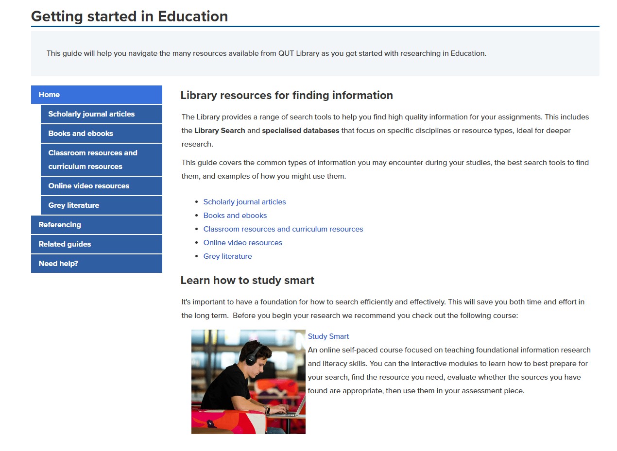 Getting help from the Library - Course Guide: QUT You - Library guides ...