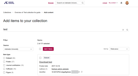 Using projects and collections to group items - Research Data ...
