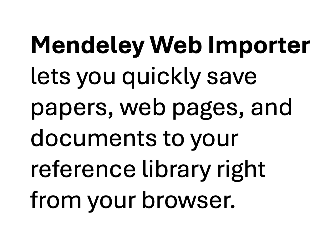 Mendeley web importer description