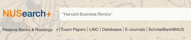 NUS Search+ search box