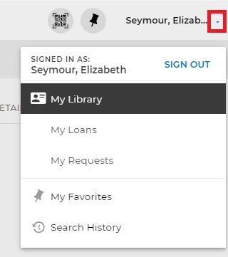 Sign in drop down image