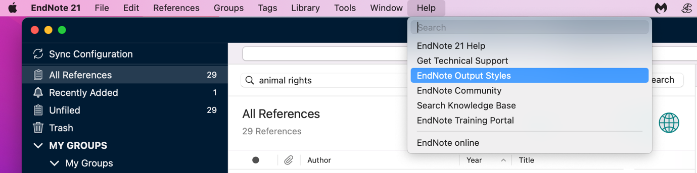 EndNote output style download
