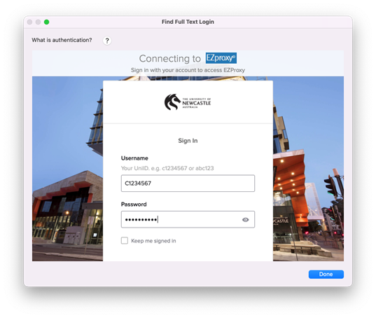 Find Full Text login