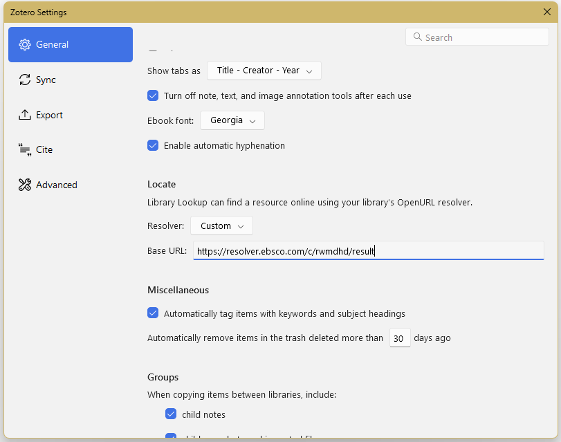 Zotero 7 resolver location