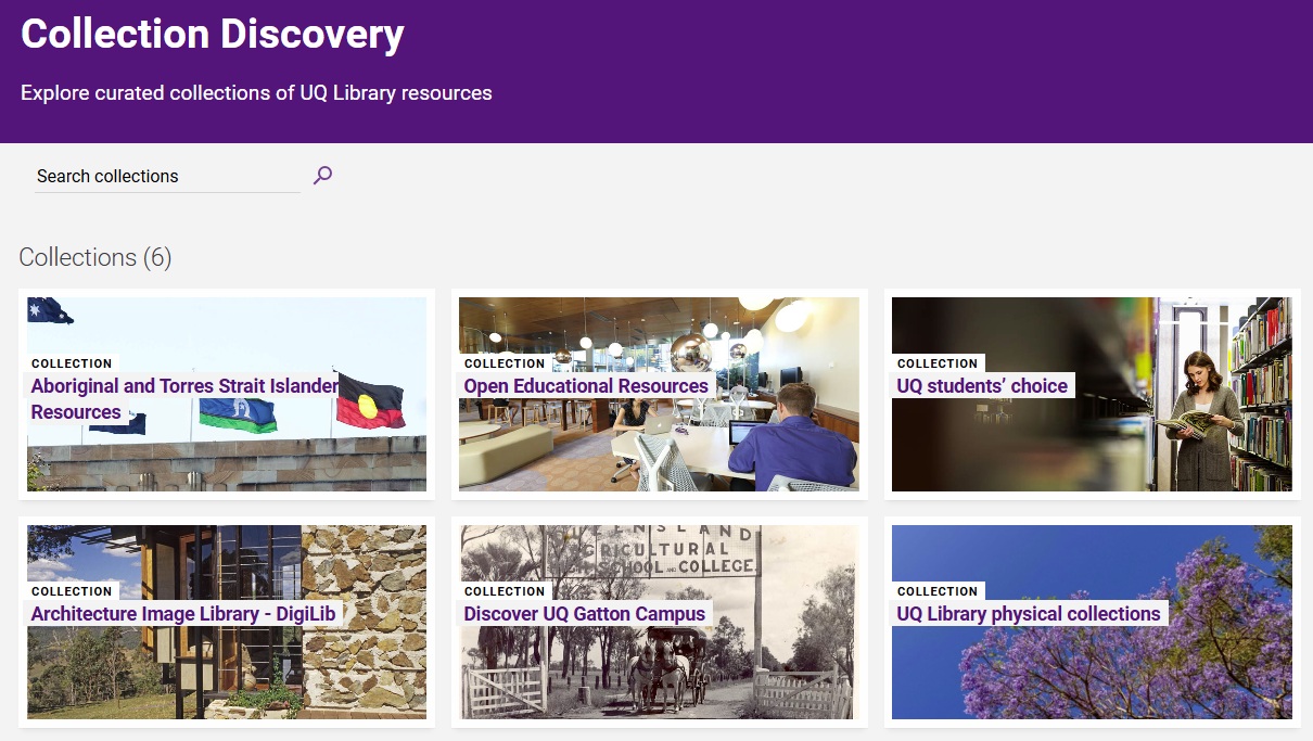 Collection Discovery landing page