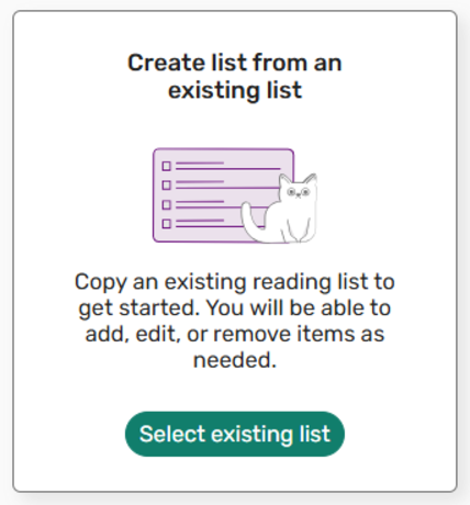 Image of box with text create list from an existing list