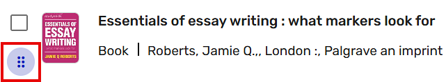 Screenshot showing Drag icon handle used to move citations within a list.