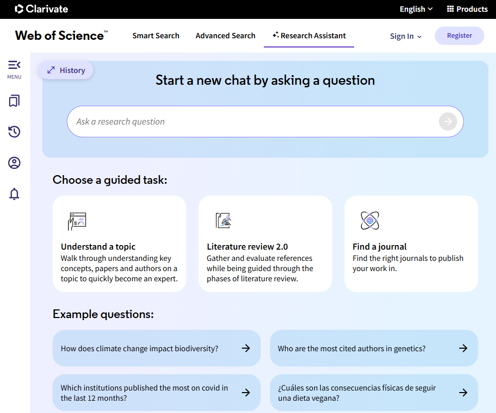 Web of Science screenshot