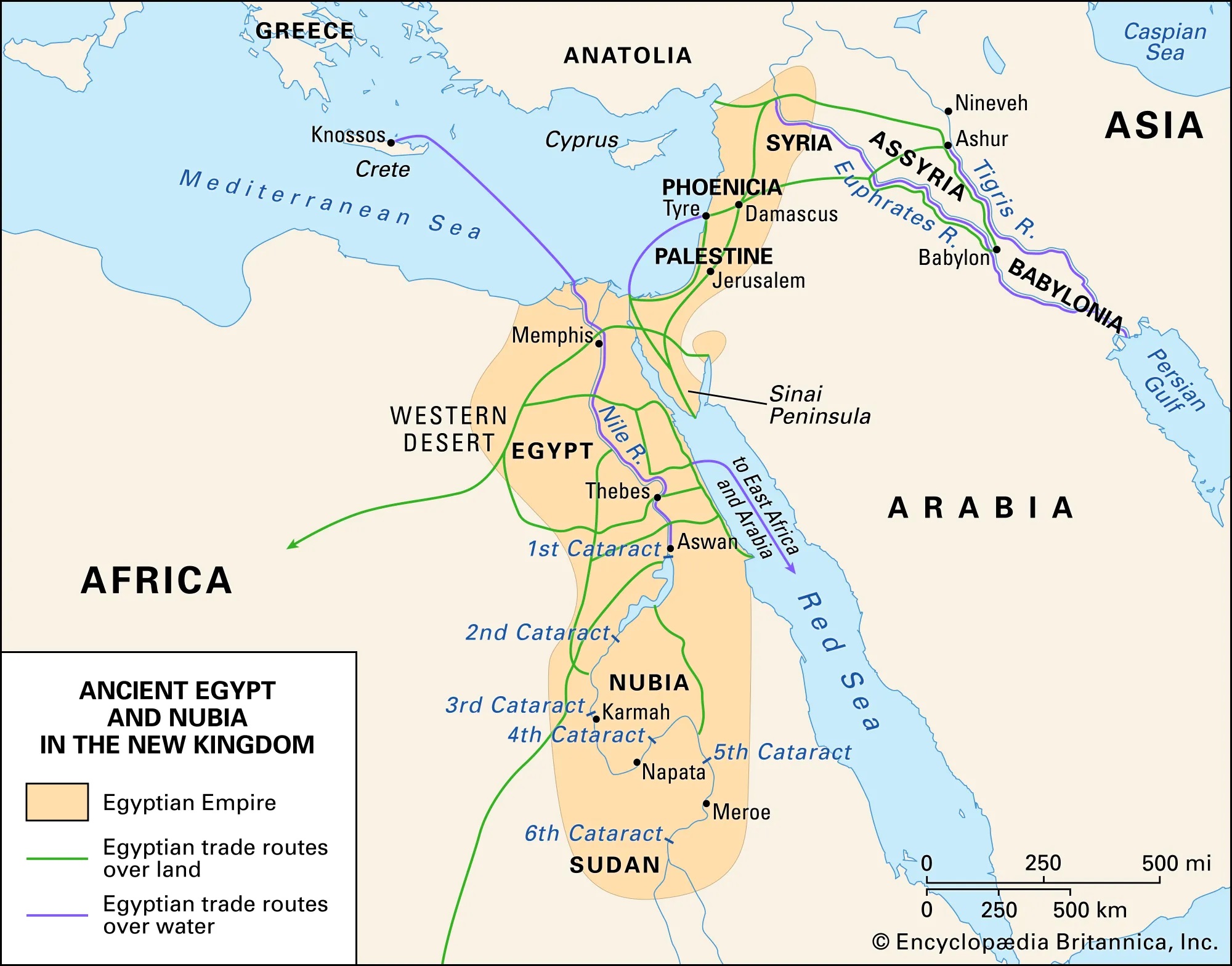 Map of ancient Egypt New Kingdom period