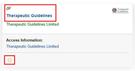 Search results for Therapeutic Guidelines when searching on the NDL Discovery Service